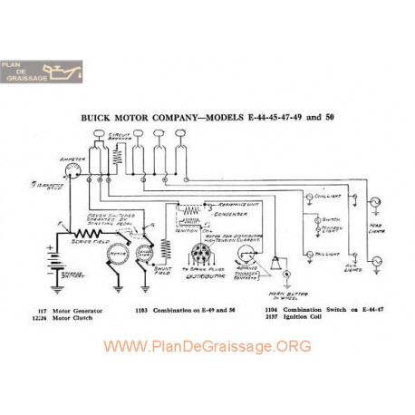 Buick Motor E44 E45 E47 E49 E50 Schema Electrique 1918