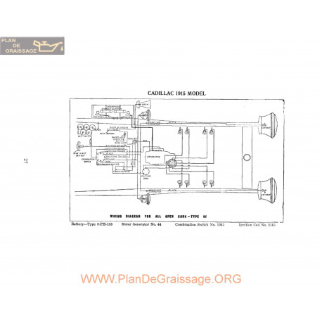 Cadillac Model 1915 Schema Electrique 1915 P1