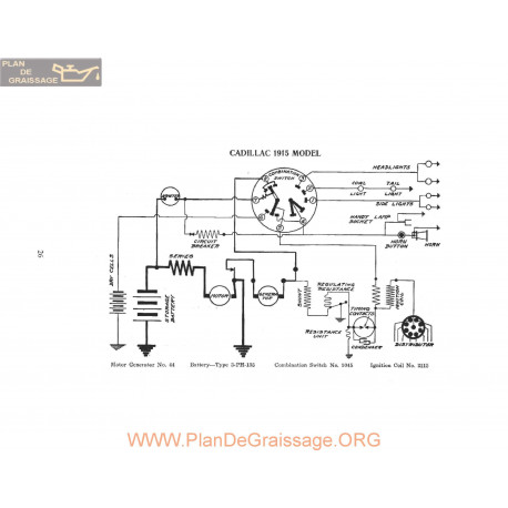 Cadillac Model 1915 Schema Electrique 1915 P2