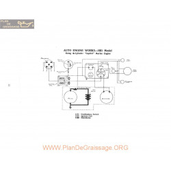 General Auto Engine Works 4 Cylindre Capitol Schema Electrique 1921