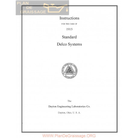 General Instruction Delco Systems 1915