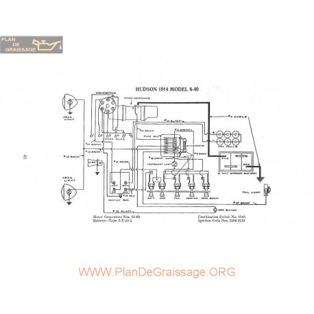 Hudson 6 40 Schema Electrique 1914 P3