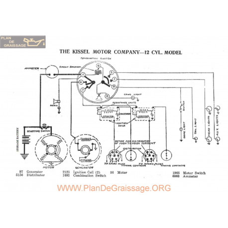 Kissel Motor 12 Cylindre Schema Electrique 1917
