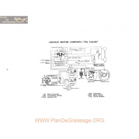 Lincoln Motor The Lincoln Schema Electrique 1921