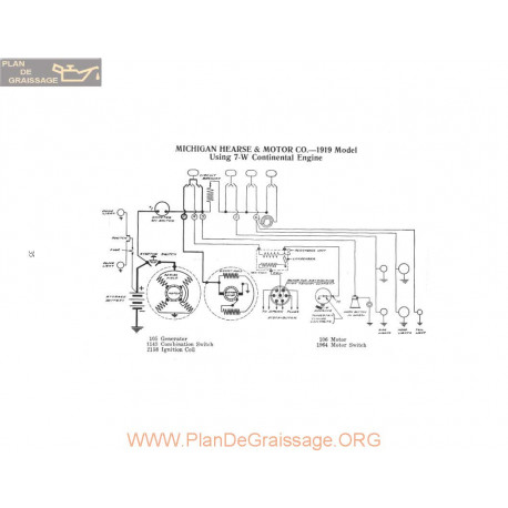 Michigan Hearse 7w Schema Electrique 1919