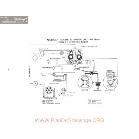 Michigan Hearse Motor 7r Schema Electrique 1920