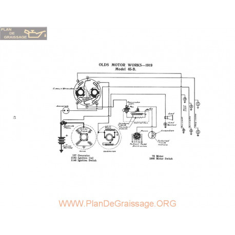 Olds Motor 45b Schema Electrique 1919