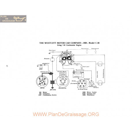 Westcott Motor C38 Schema Electrique 1921