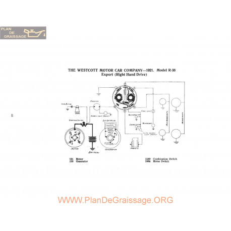 Westcott Motor R38 Export Schema Electrique 1921