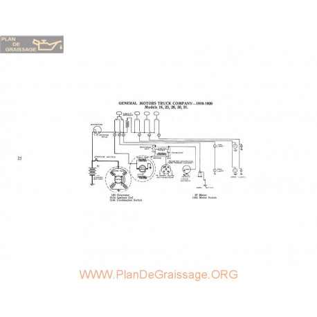 General Motor Truck 16 25 26 30 31 Schema Electrique 1919 1920