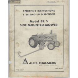 Allis Chalmers 82 S Side Mounted Mower Operating Instructions