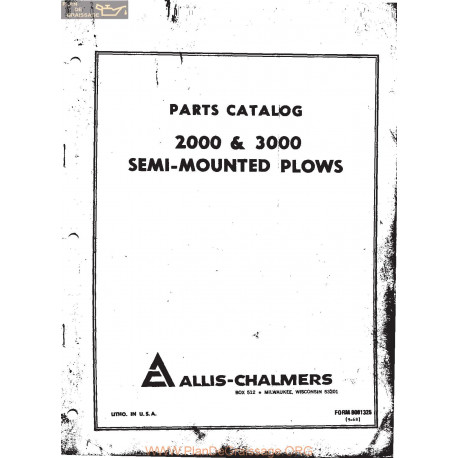 Allis Chalmers Ac Parts Catalog 2000 3000 Plow Manual