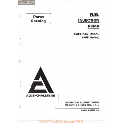 Allis Chalmers Fuel Injection Pump American Bosch Ape Series Parts Catalog