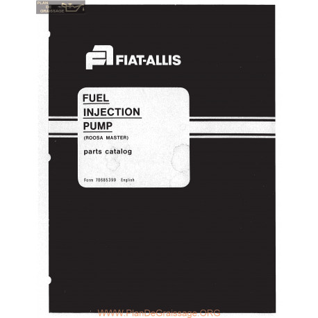 Allis Chalmers Fuel Injection Pump Roosa Master Series Parts Catalog