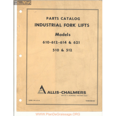 Allis Chalmers Models 610 612 613 614 621 510 And 512 Parts Catalog