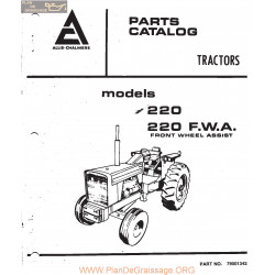 Allis Chalmers Tractoe Model 220 Parts Book