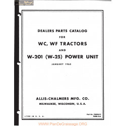Allis Chalmers Wc Wf 201 25 Parts Catalog Manual 1965