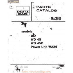 Allis Chalmers Wd45 45d W226 Parts Book Manual