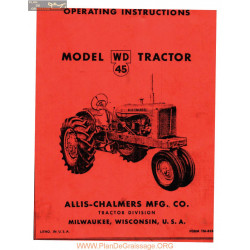 Allis Chalmers Wd45 Operating Instructions Manual