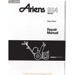 Ariens 924 Series Sno Thro Repair Manual 1978