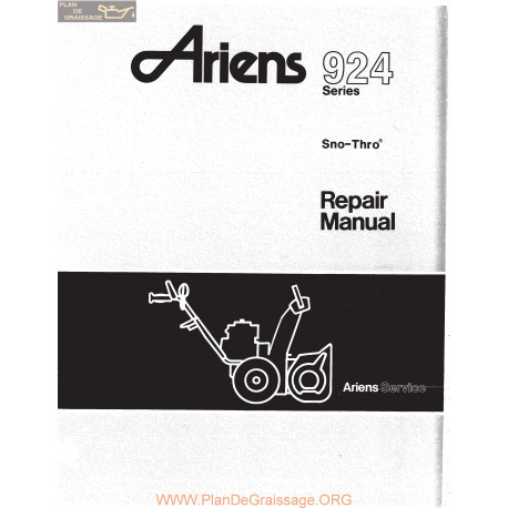 Ariens 924 Series Sno Thro Repair Manual 1978