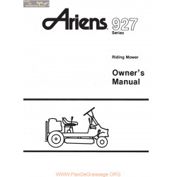 Ariens 927 Series Riding Mower Owners Manual