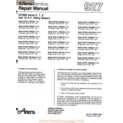 Ariens 927000 Series 6 7 8 And 10 Hp Riding Mowers Service Repair Manual