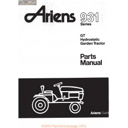 Ariens 931 Gt Hydrostatic Garden Tractor Parts Manual