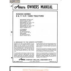 Ariens 93500 8 And 11 Hp Yard Tractors Owners Manual