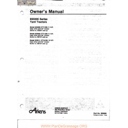 Ariens 935000 Yard Tractor Owners Manual 1984