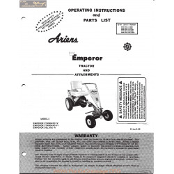 Ariens Emperor Iv And Vi Tractor And Attachments Parts List