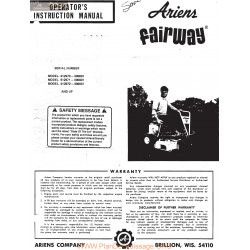 Ariens Fairway Operators Insruction Manual 1972 1976