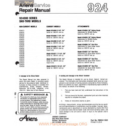 Ariens Rm 924 Repair Manual 1983