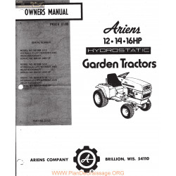 Ariens S 12 Garden Tractors Owners Manual