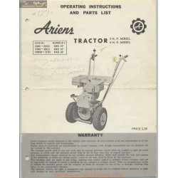 Ariens Tractor 5 And 6 Hp Models Operating Instructions