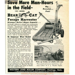 Bearcat 1951 Model Forage Harvester Advertisement 5wx6 5h