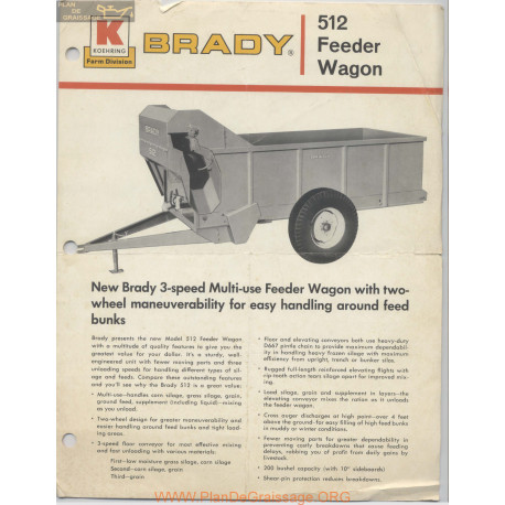 Brady 512 Feeder Wagon Fiche Technique