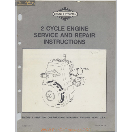 Briggs And Stratton 2 Cycle Engine Service And Repair Instructions 7879