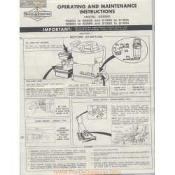 Briggs And Stratton 270029 8 61 Operating And Maintenance Instructions