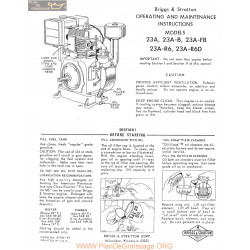 Briggs And Stratton Models 23a 23ab 23afb 23ar6 23ar6d 27760 Engine