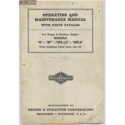 Briggs And Stratton N Np Npr16 Npr6 Operating And Maintenance Manual