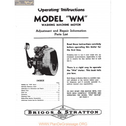 Briggs And Stratton Wm Wahing Machine Motor Operating Instructions