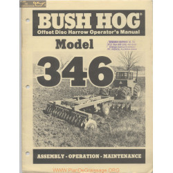 Bush Hog 346 Operator Manual May 1978