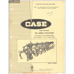 Case Model 946 Series Cultivator Parts Catalog A867