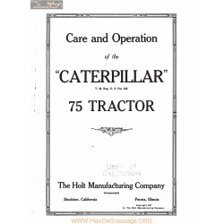 Caterpillar 75 Tractor Care And Operation