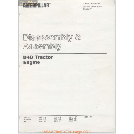 Caterpillar Disassembly Assembly D4d Tractor Engine 00890 01