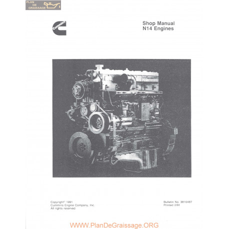 Cummins N14 Engines Manual Celect 1991
