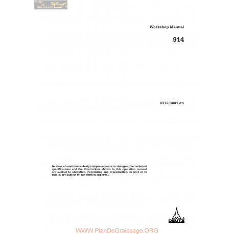 Deutz 914 Workshop Manual 0312 0441