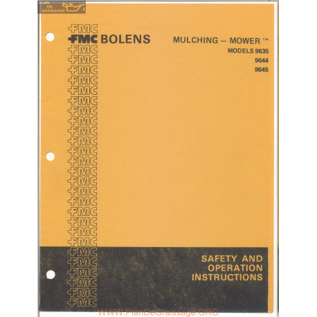 Fmc Bolens Models 9635 9644 And 9645 Mulching Mower Safety And Operating Instructions