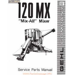 Gehl 120 Grinder Mixer Service Parts Manual